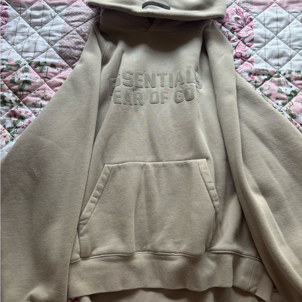 Fear of God Essentials Beige Hoodie